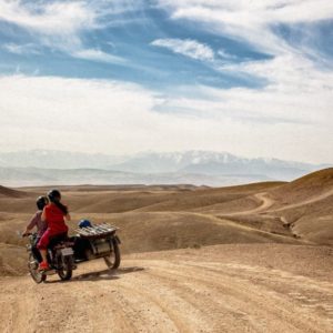 Le désert d'Agafay en Side car